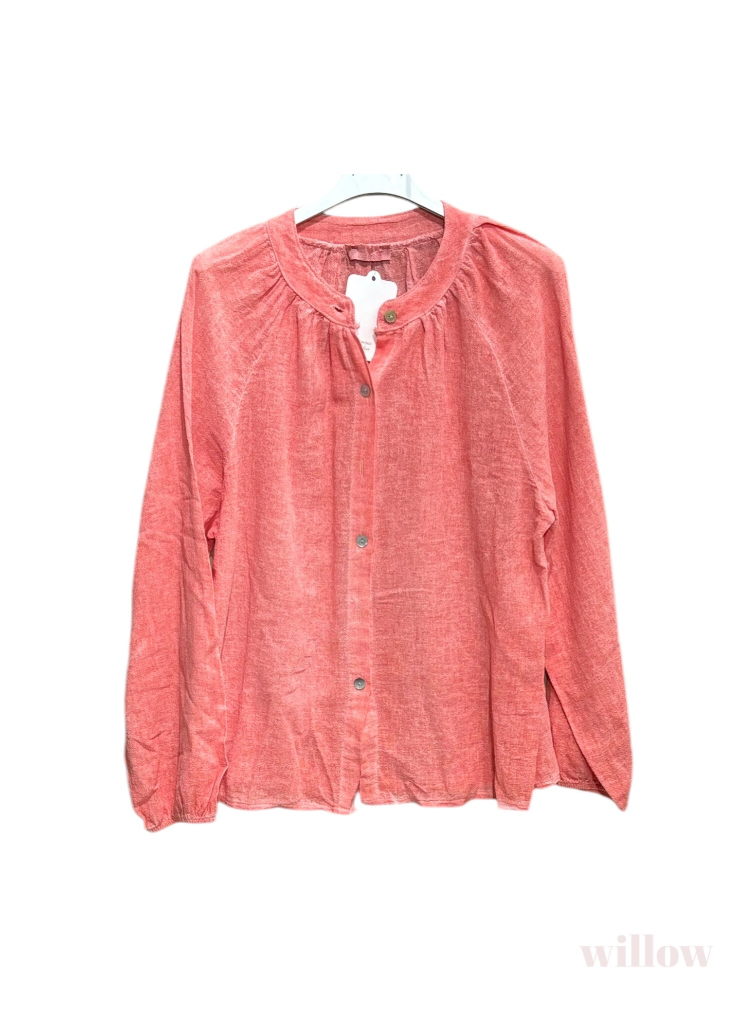 Wholesaler Willow - Vichy printed Peter Pan collar blouse top