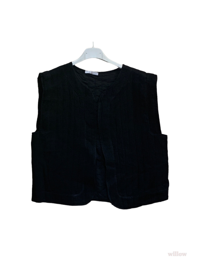 Grossiste Willow - Gilet sans manches en gaze de coton uni