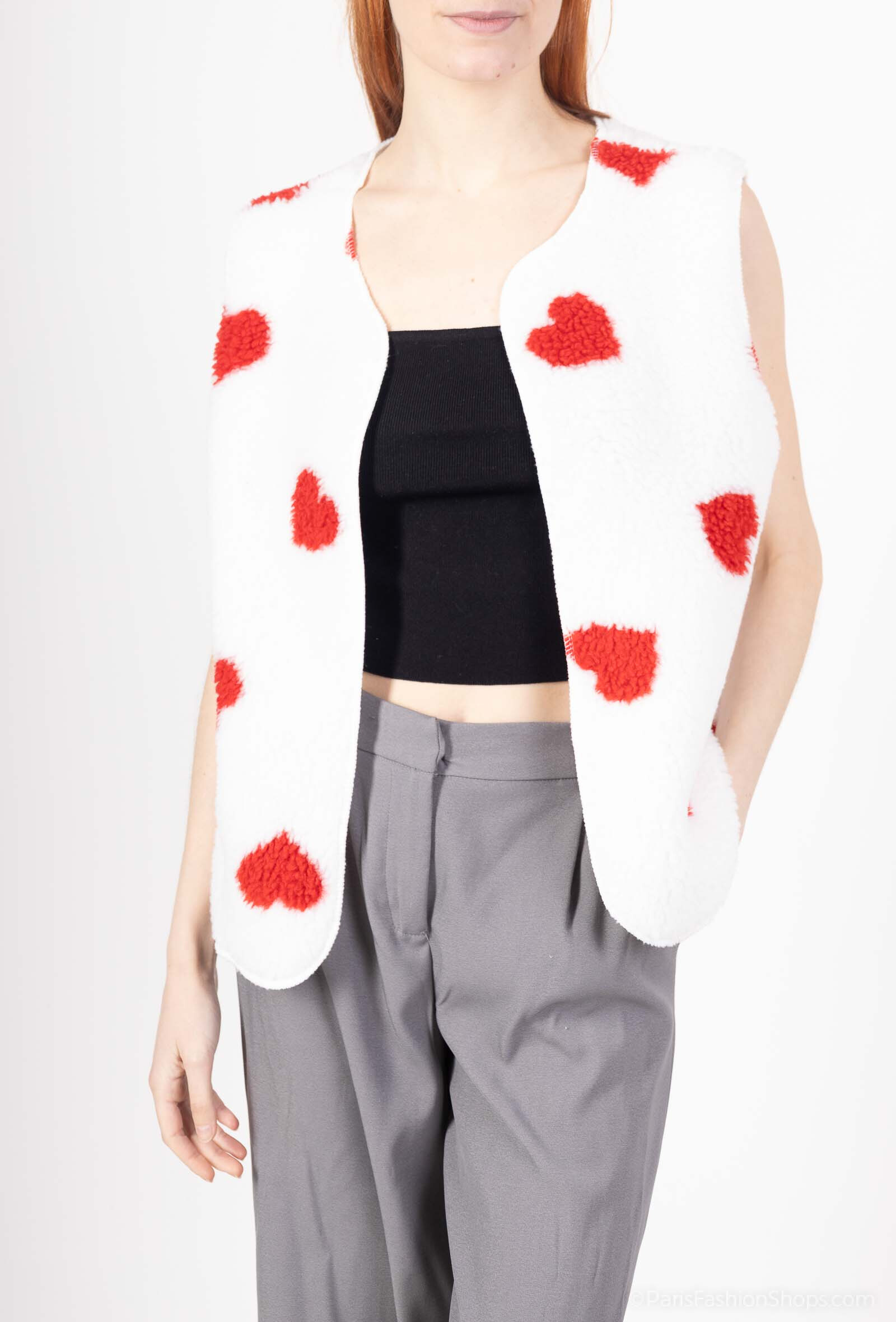 Wholesaler Willow - Shearling, unbuttoned sleeveless vest