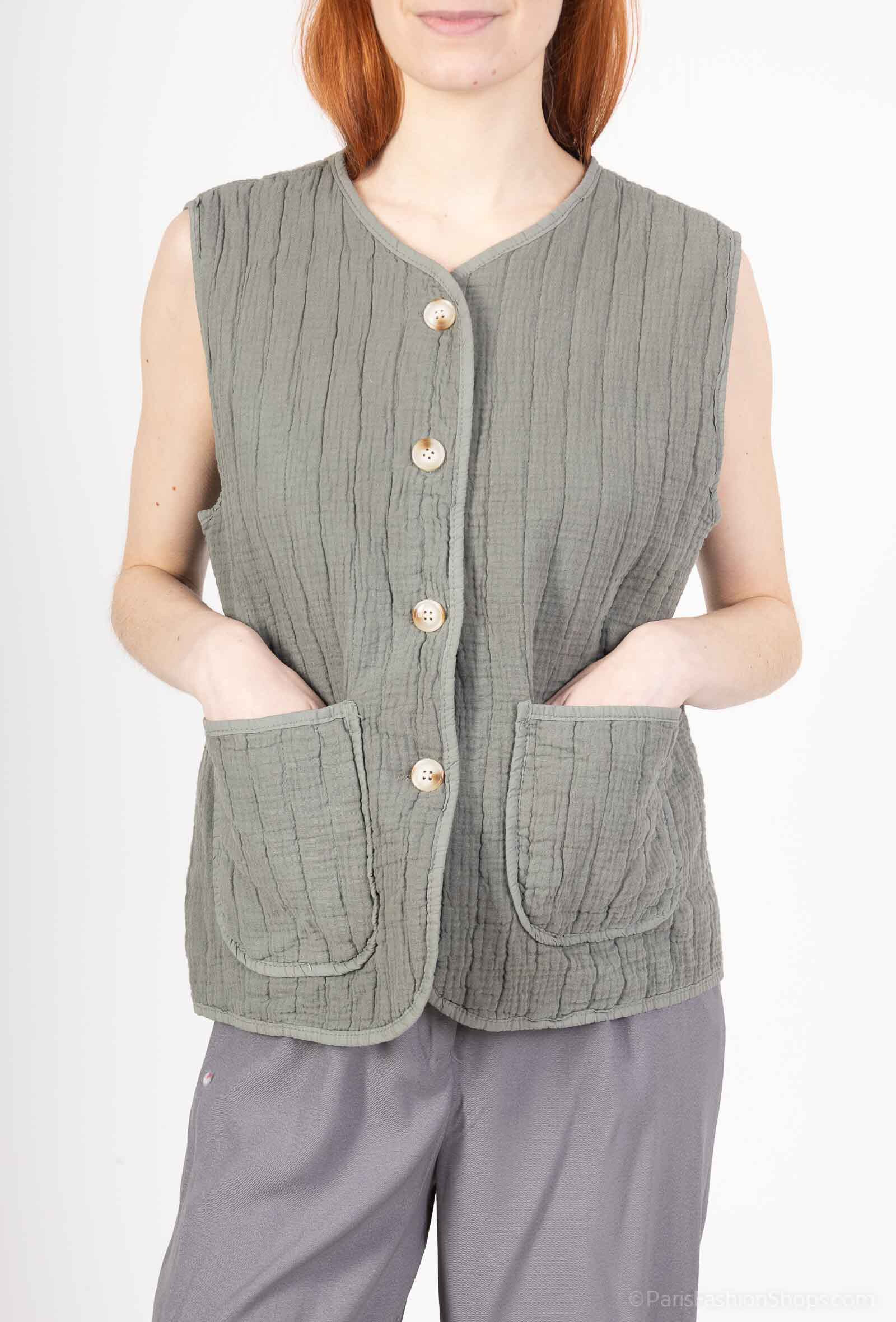 Grossista Willow - Gilet in garza di cotone trapuntata
