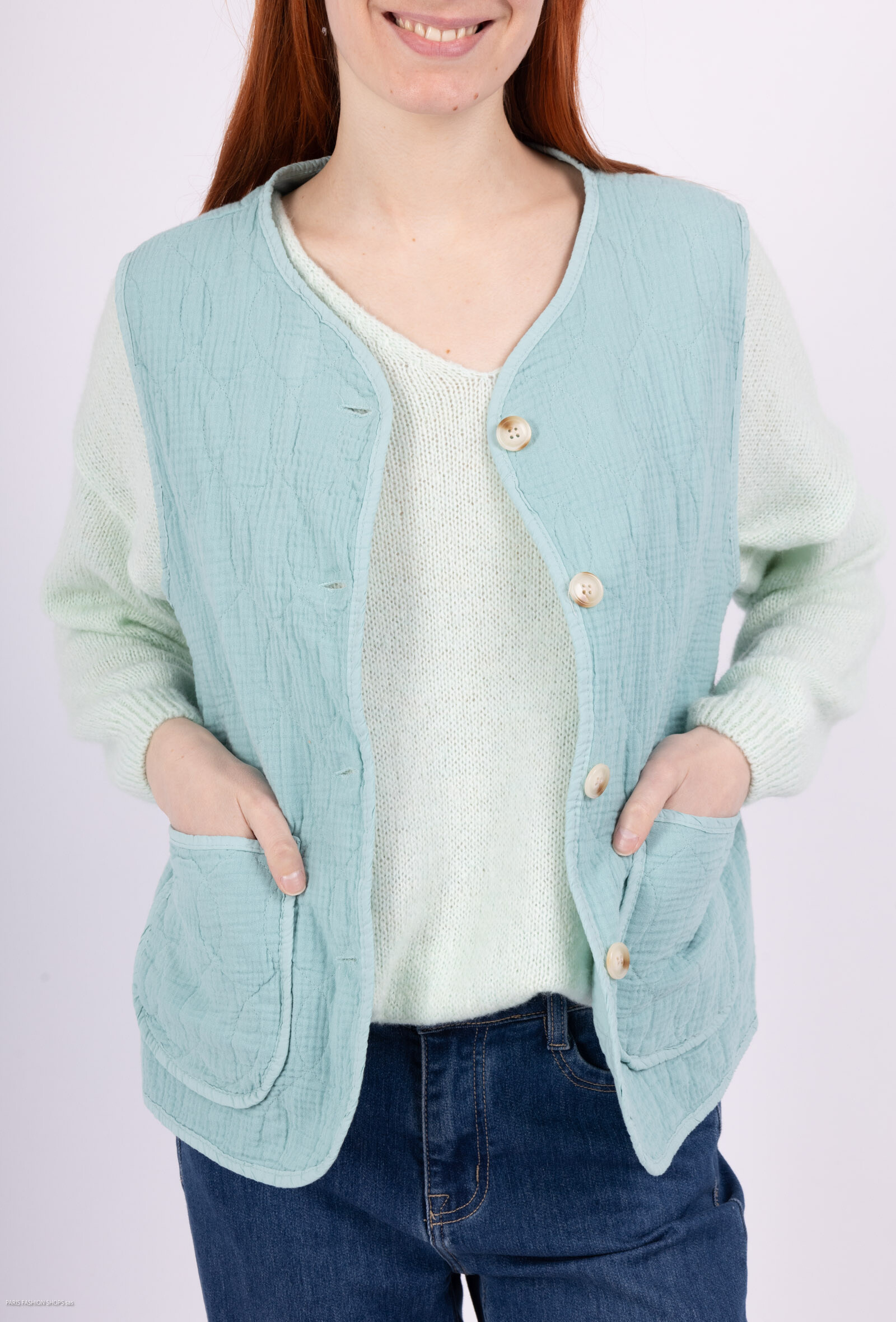 Wholesaler Willow - Shearling, unbuttoned sleeveless vest