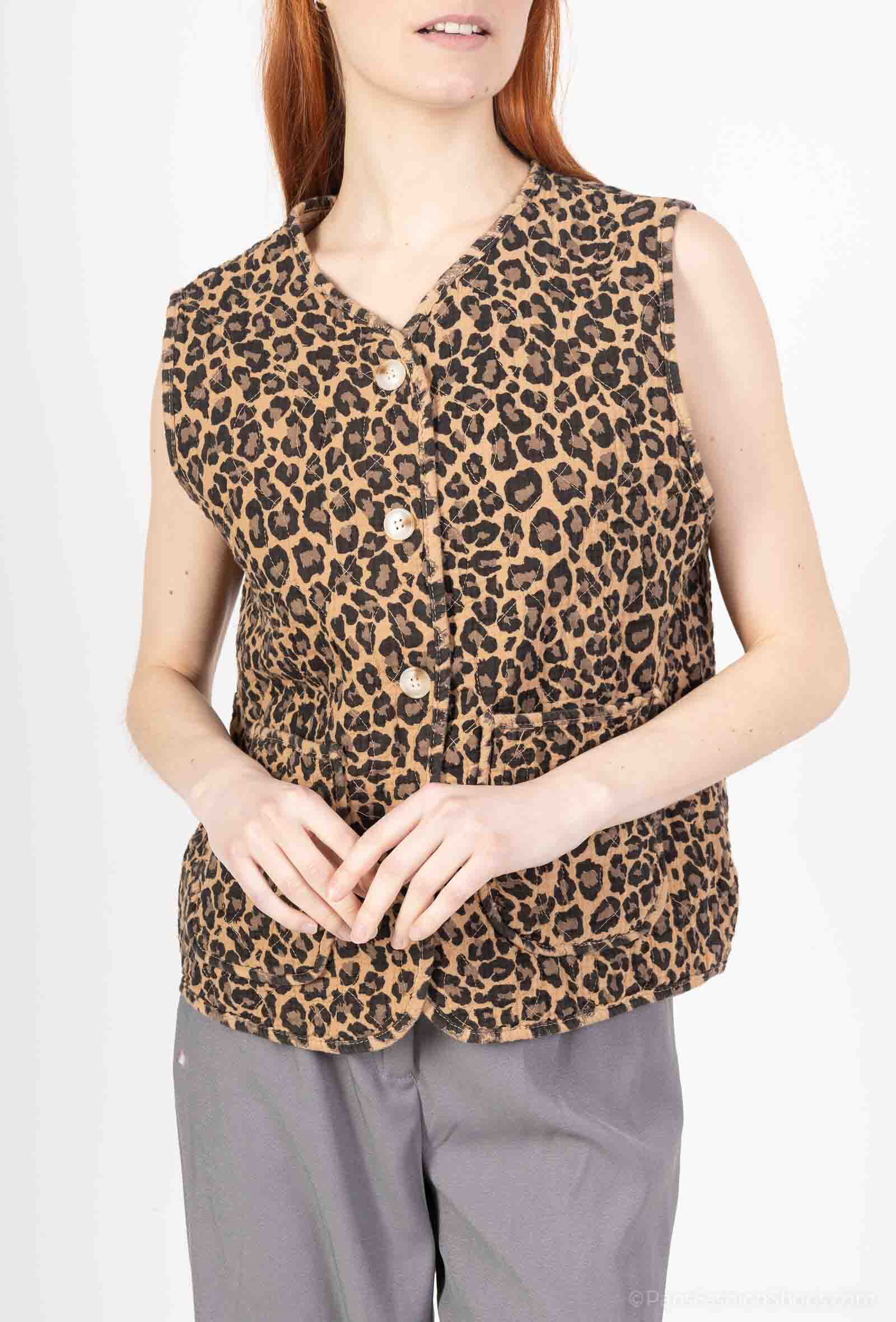 Wholesaler Willow - Leopard cotton gauze shirt