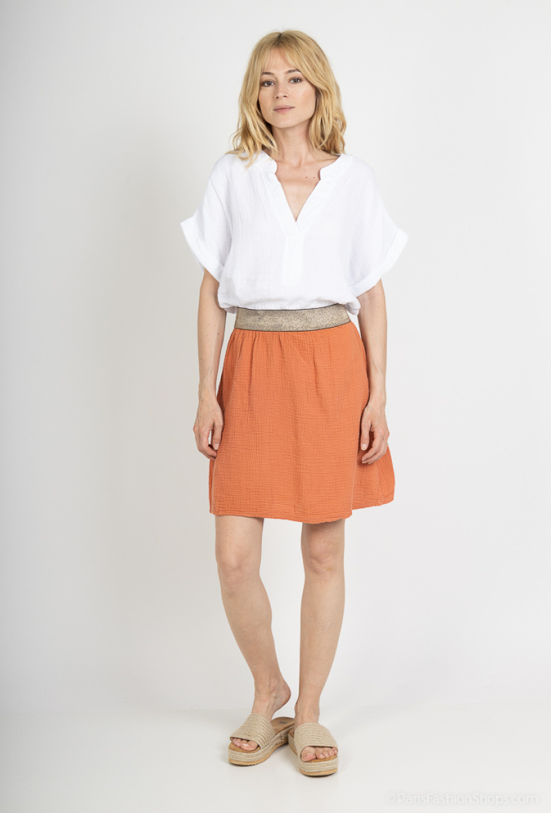 Wholesaler Willow - Knee skirt cotton gauze