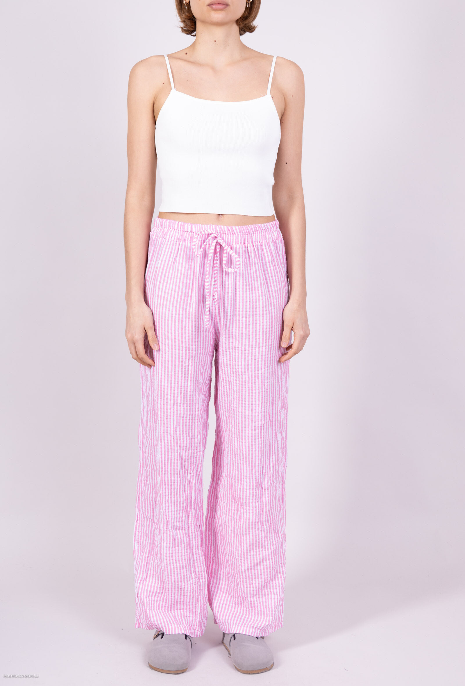Grossiste Willow - Pantalon en gaze de coton à rayure