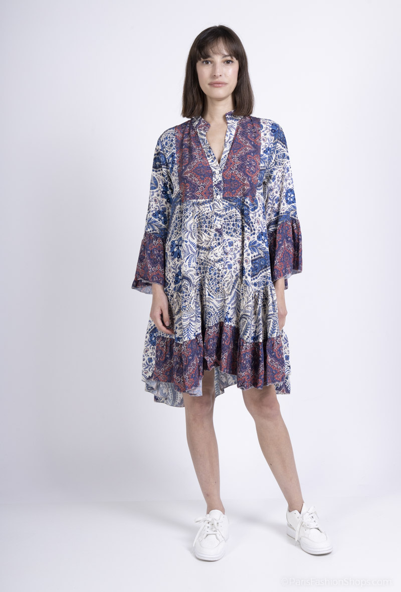 Wholesaler Willow - Short paisley print dress