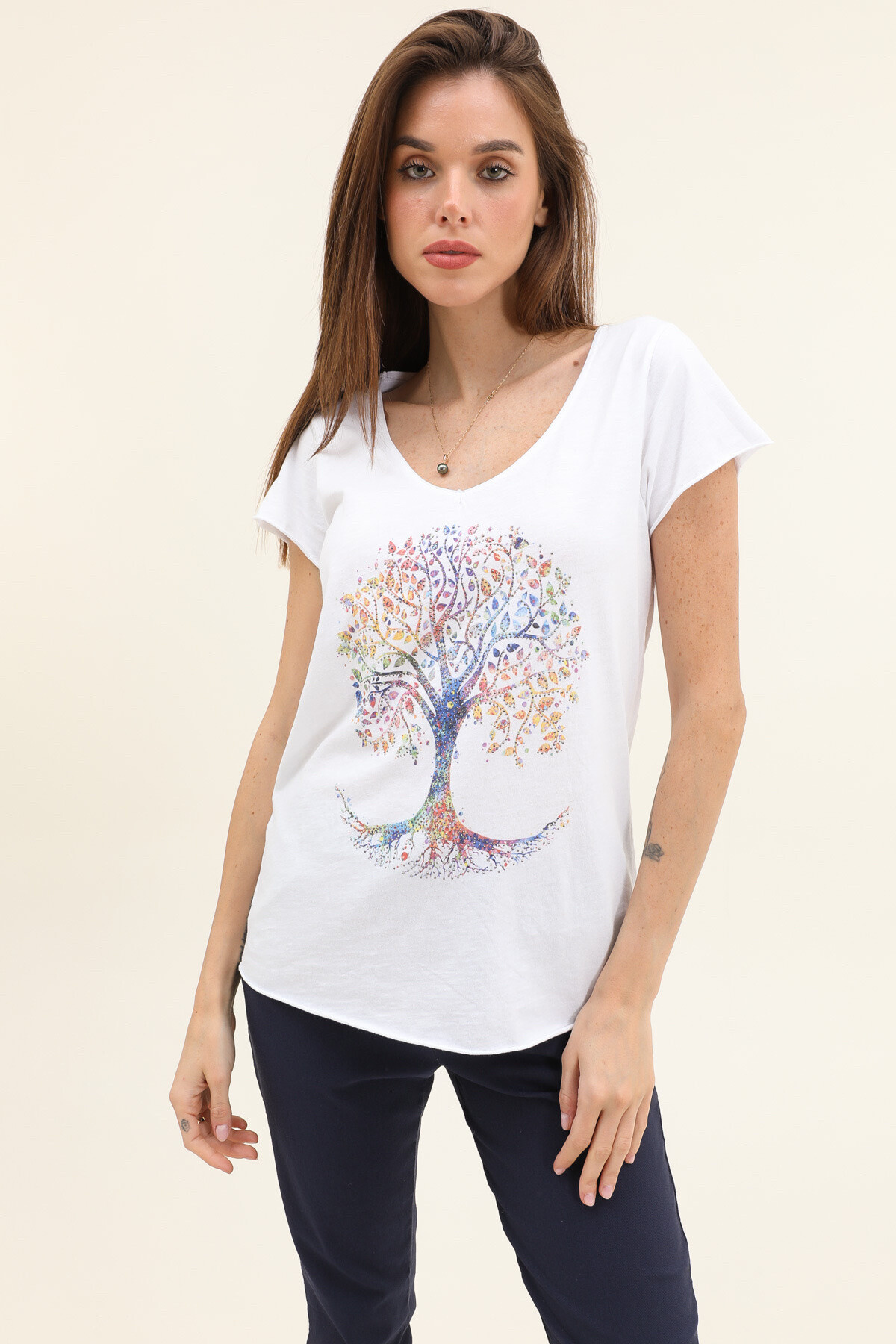 Wholesaler Willow - Van printed rhinestone t-shirt
