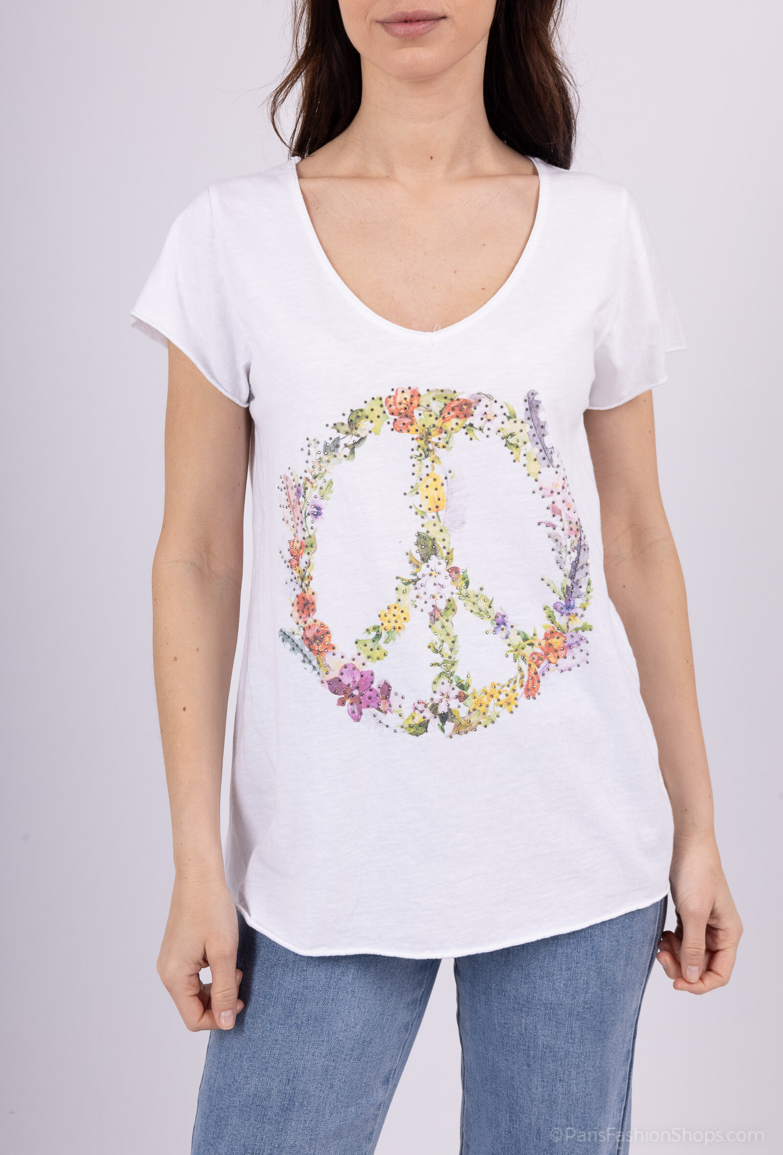 Wholesaler Willow - Van printed rhinestone t-shirt