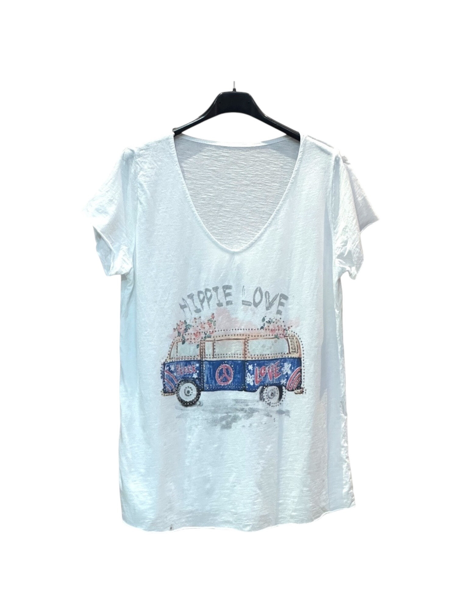Wholesaler Willow - Van printed rhinestone t-shirt
