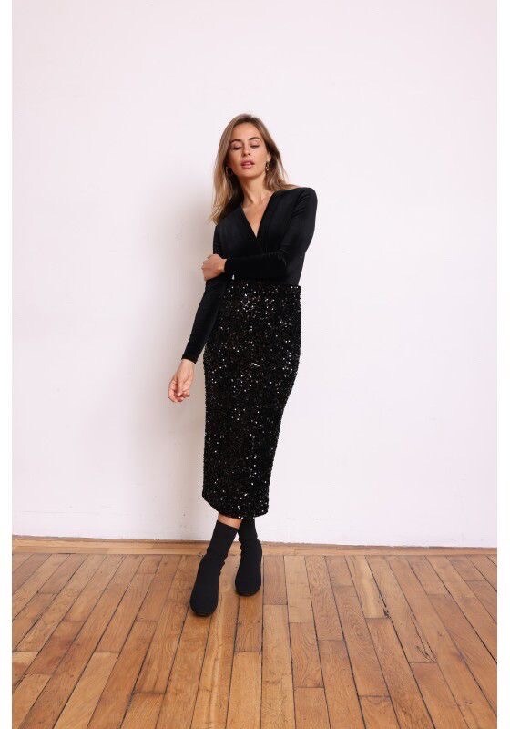 Wholesaler Willy Z - Chic and sparkling sequin midi skirt