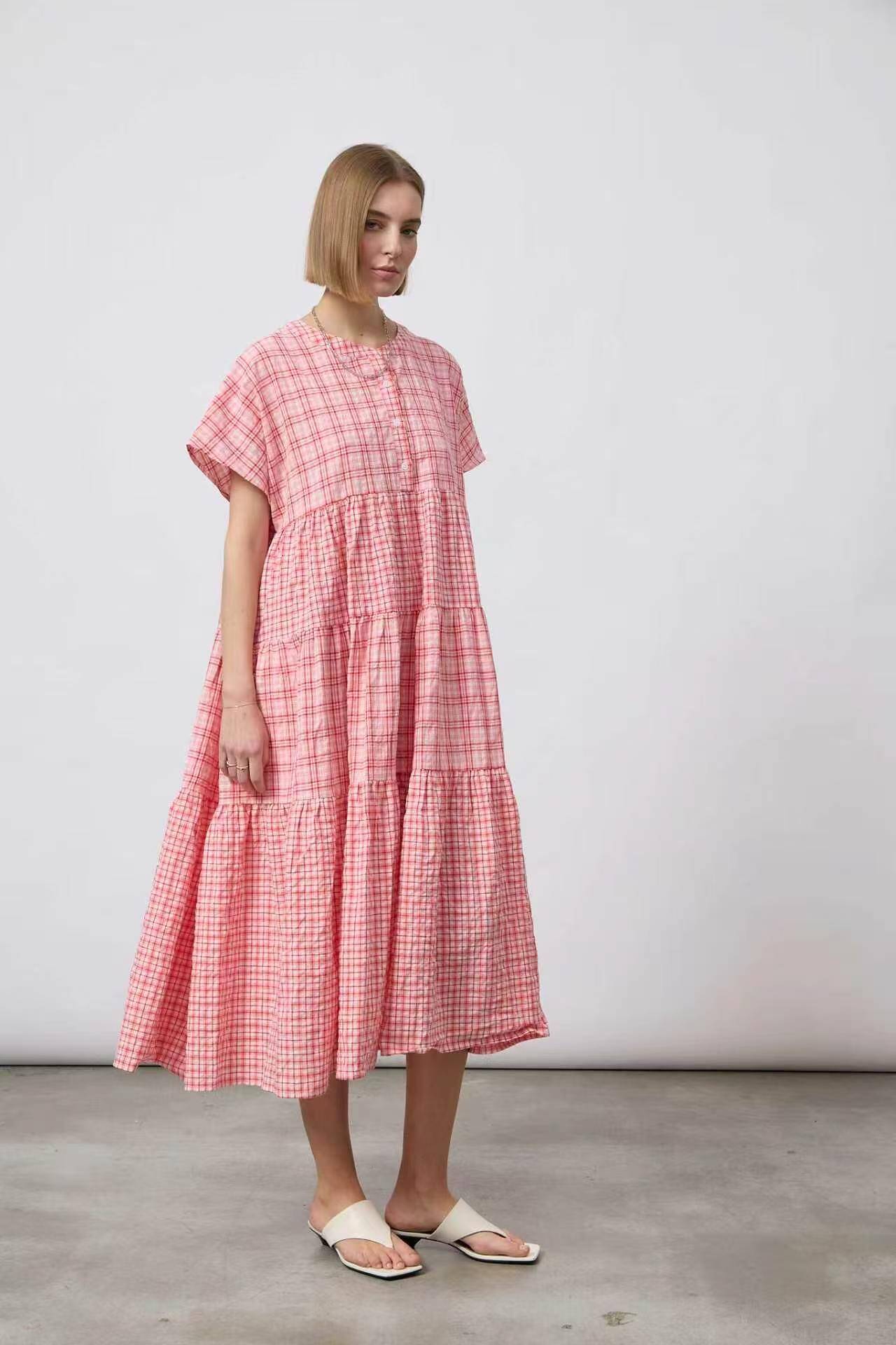 Mayorista WIYA SRL - Vestido de cuadros con volantes