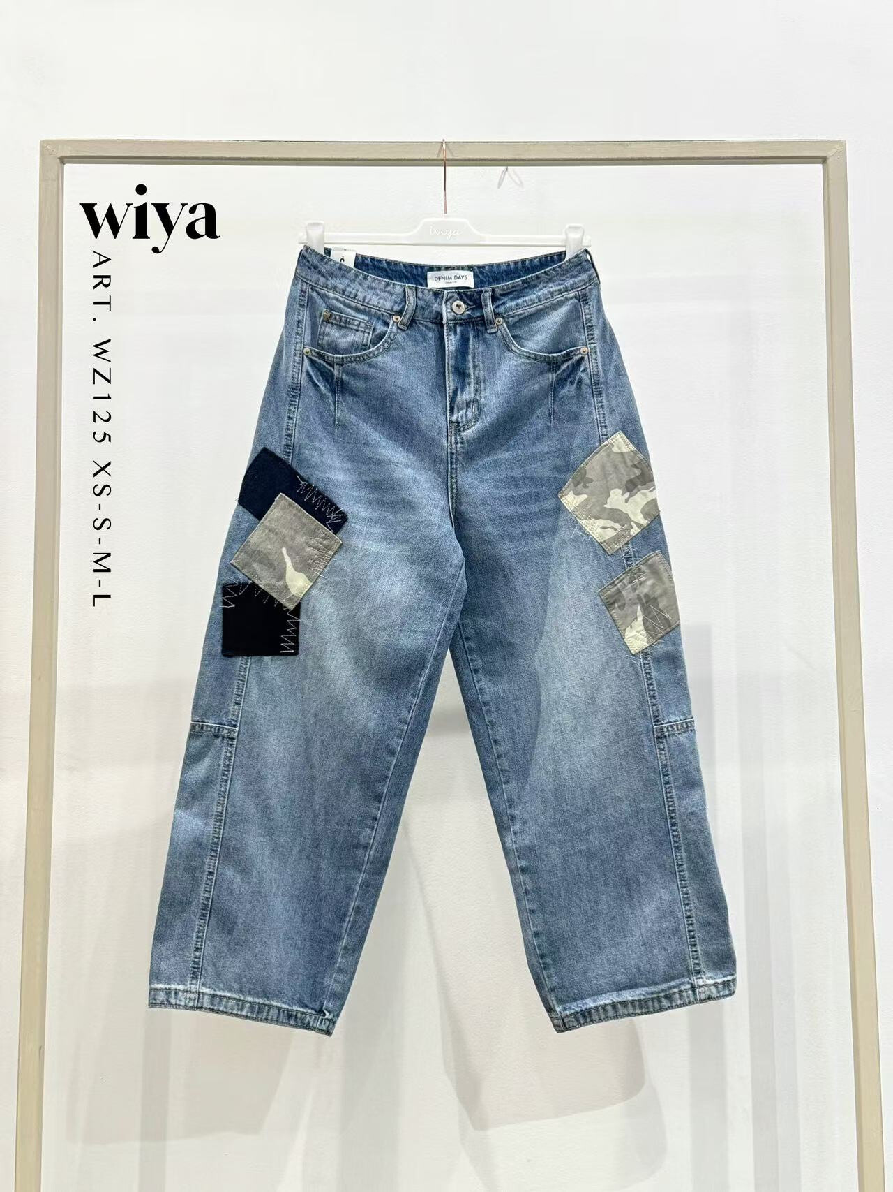 Grossiste WIYA SRL - Jean large avec patchwork