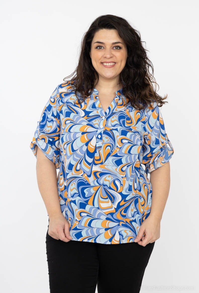 Grossiste World Fashion - Blouse fluide & casual GT manches 3/4 - Imprimé