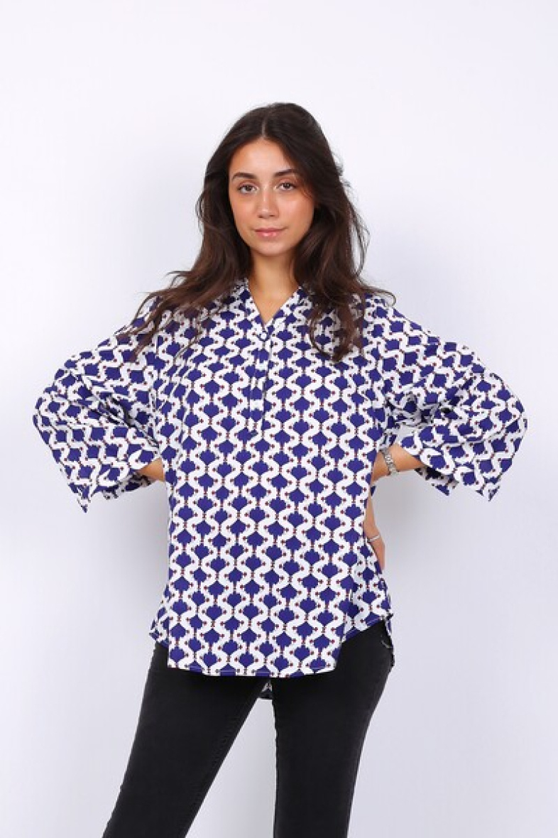 Grossiste World Fashion - Blouse fluide & casual GT manches 3/4 - Imprimé