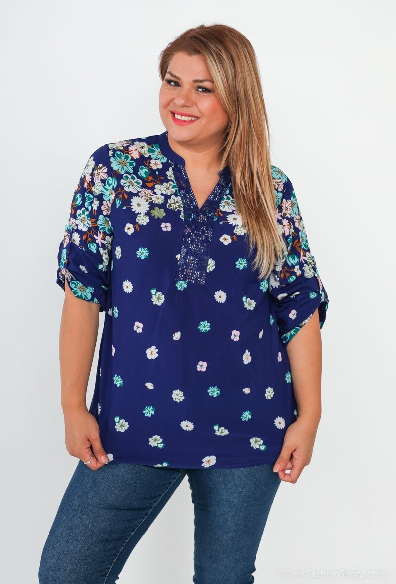Grossiste World Fashion - Blouse fluide & casual GT manches longues - Imprimé petites fleurs