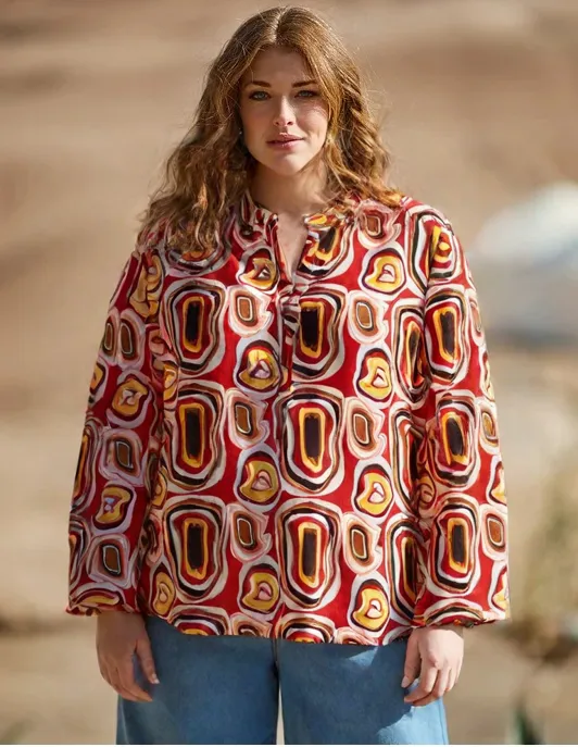 Wholesaler World Fashion - Large -size women's blouse long sleeves - elegant and comfortable