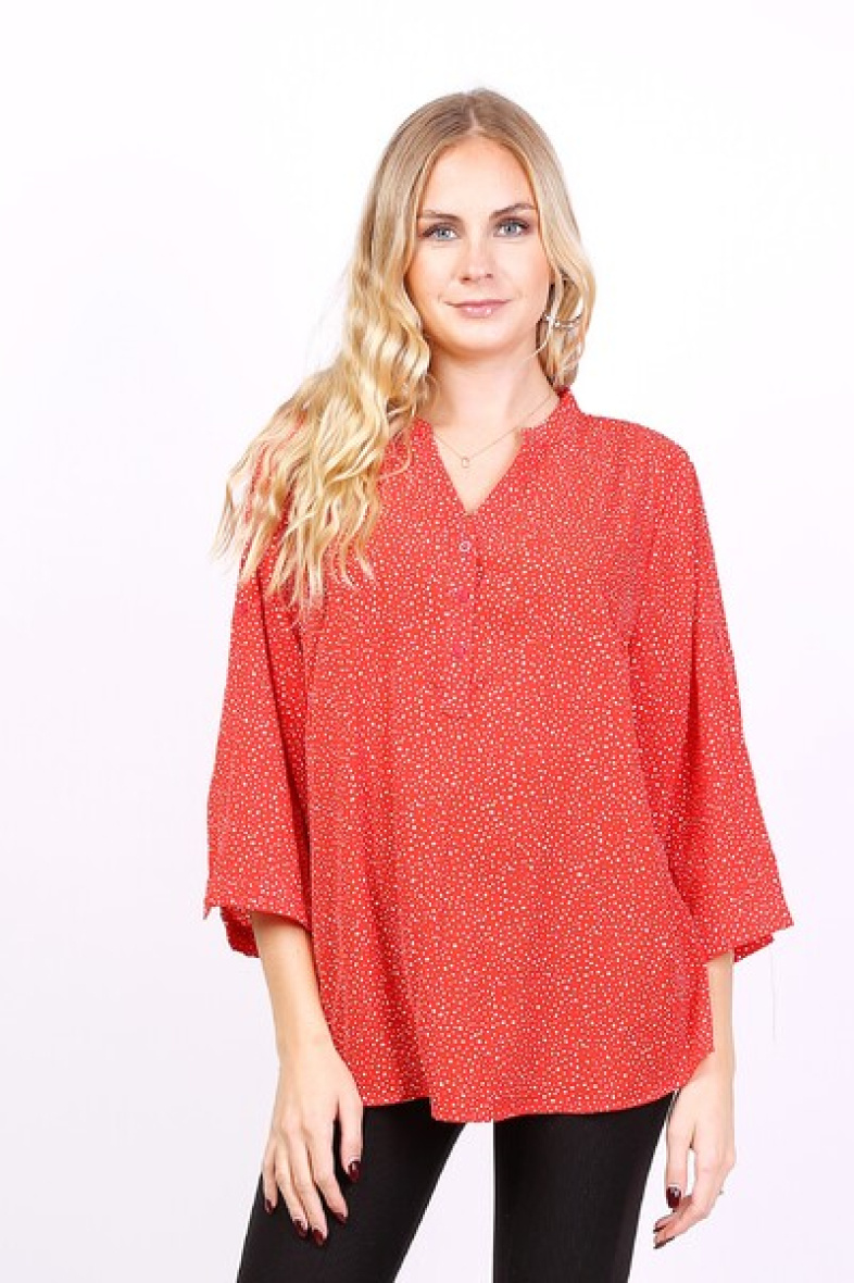 Grossiste World Fashion - Blouse fluide & casual GT manches 3/4 - Imprimé petit points
