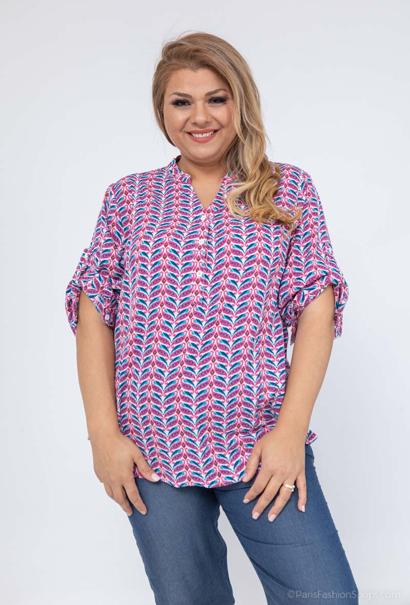 Grossiste World Fashion - Blouse fluide & casual GT manches 3/4 - Imprimé