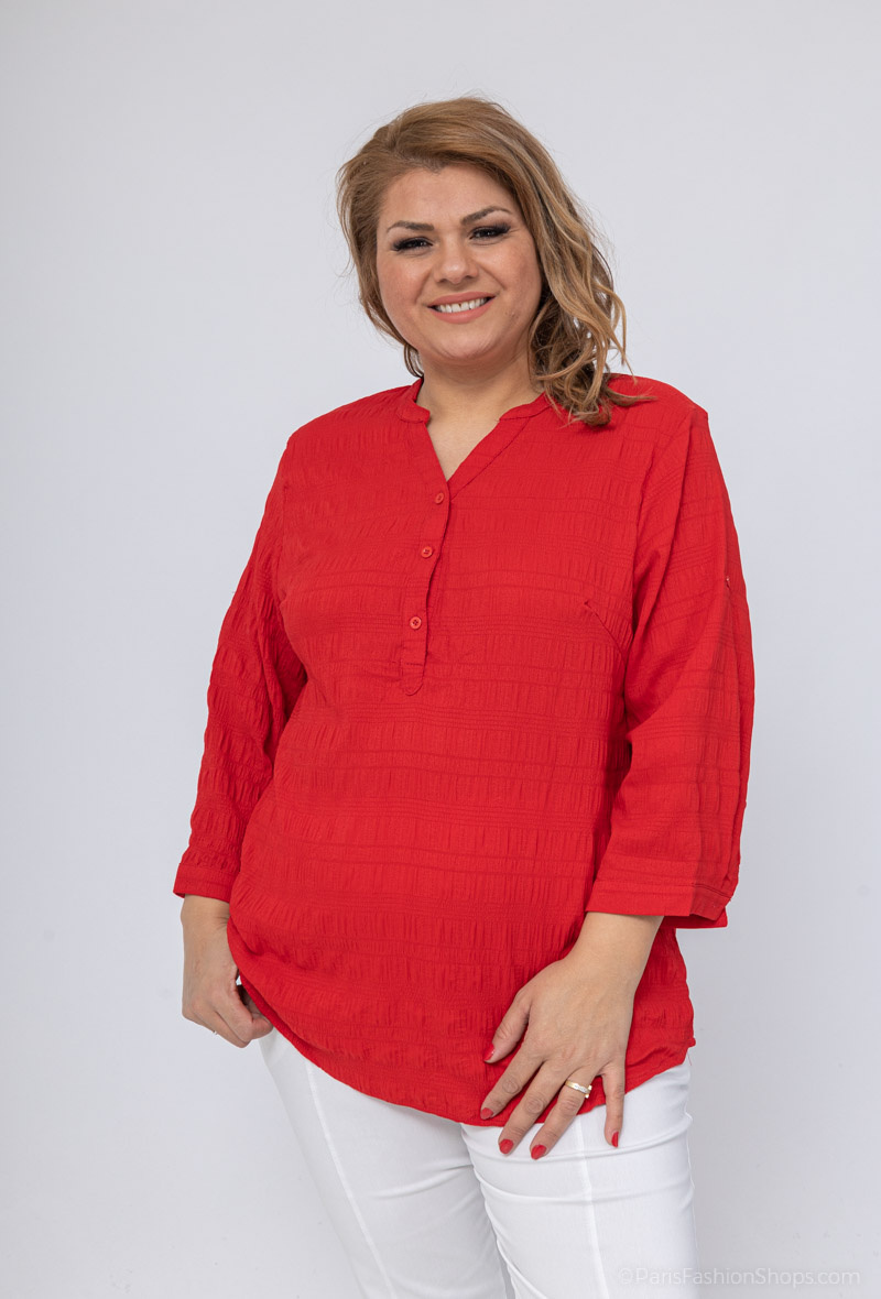 Grossiste World Fashion - Blouse fluide & casual GT manches 3/4 - Uni