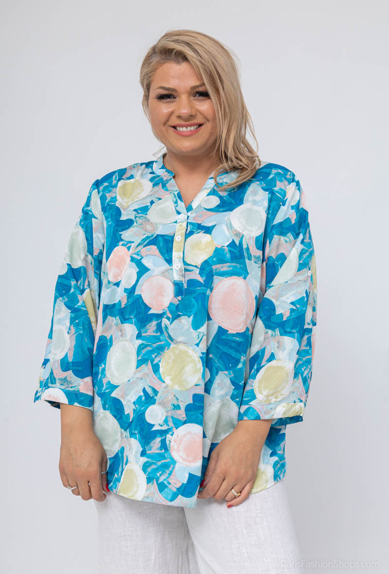 Grossiste World Fashion - Blouse fluide & casual GT manches 3/4 - Imprimé