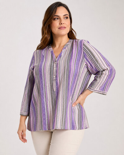 Grossista World Fashion - Blusa fluida e casual Taglia Grande con maniche 3/4 Grossista World Fashion - Blusa fluida e casual Taglia Grande con maniche 3/4
