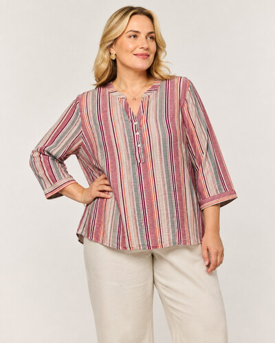 Grossista World Fashion - Blusa fluida e casual Taglia Grande con maniche 3/4 Grossista World Fashion - Blusa fluida e casual Taglia Grande con maniche 3/4