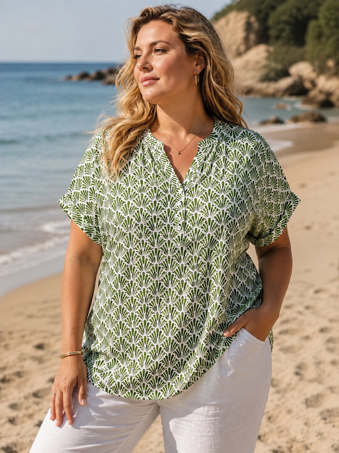 Grossista World Fashion - Blusa Donna Taglia Grande a Maniche Corte – Elegante e Confortevole
