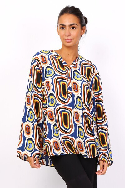 Wholesaler World Fashion - Large -size women's blouse long sleeves - elegant and comfortable
