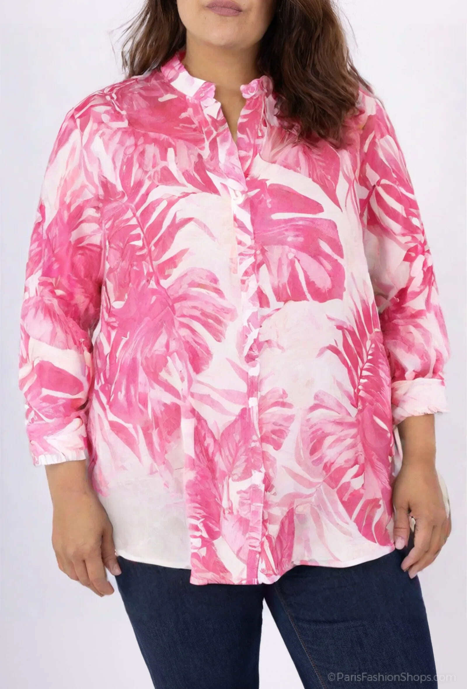 Mayorista World Fashion - Camisa de Rayón para Mujer Talla Grande Mangas 3/4 - Elegante y Cómoda