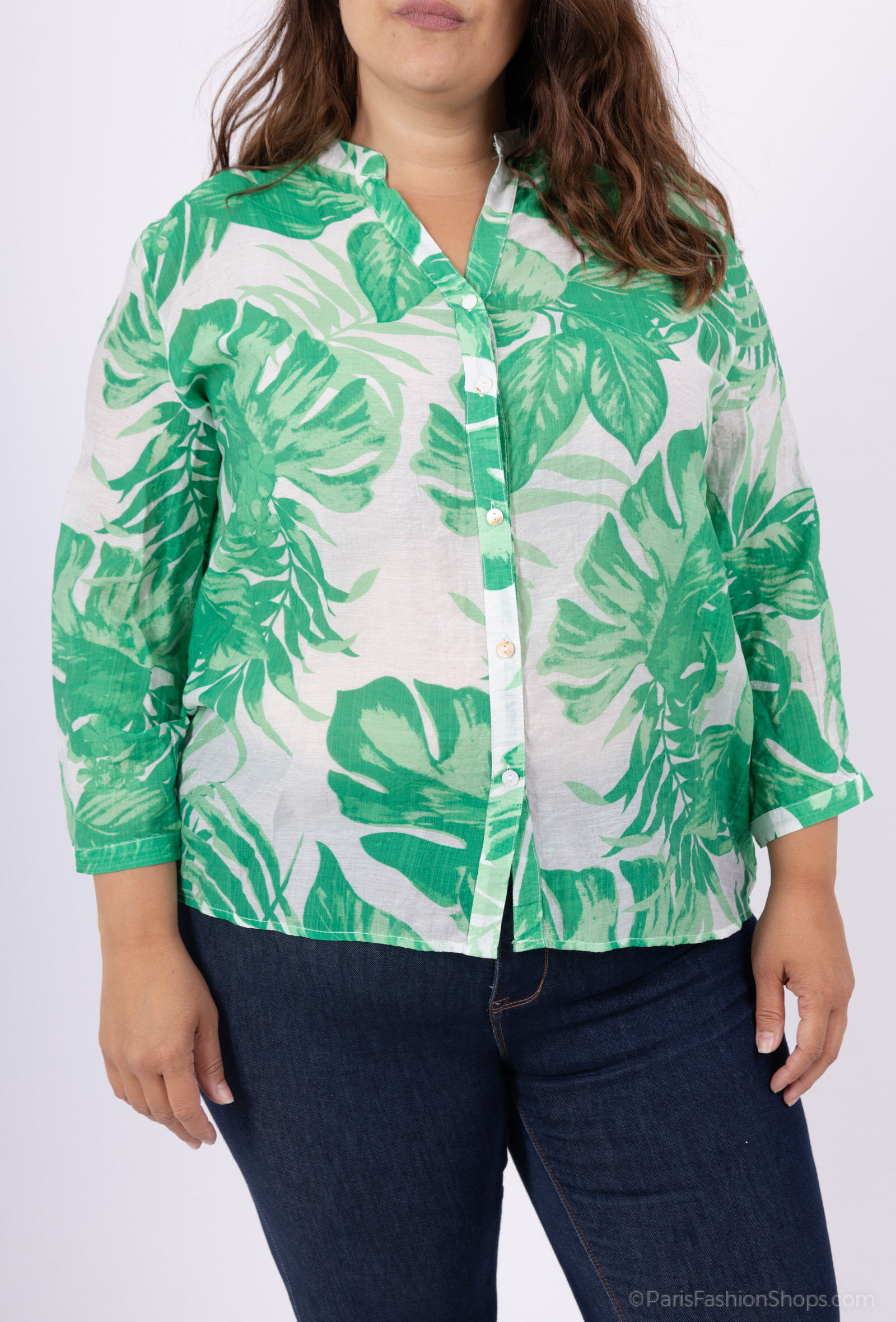 Wholesaler World Fashion - Rayon Women's Plus Size Blouse 3/4 Sleeves - Elegant and Comfortable