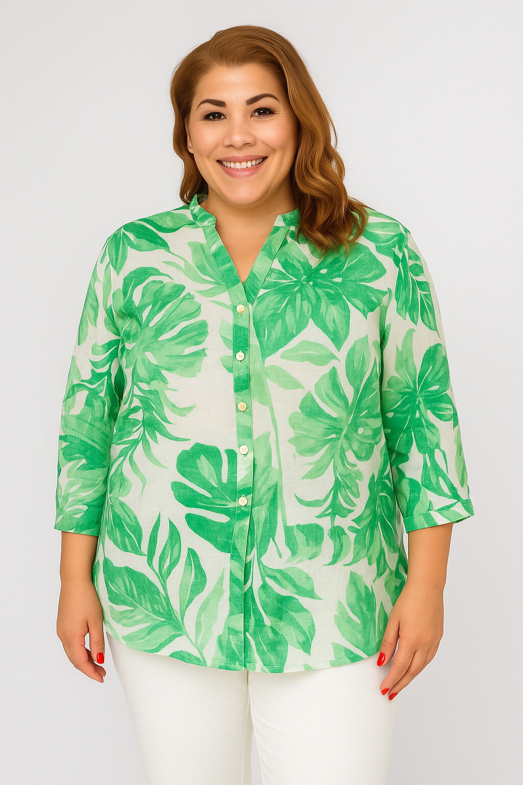 Mayorista World Fashion - Blusa de Rayón para Mujer de Talla Grande con Mangas 3/4 - Elegante y Cómoda