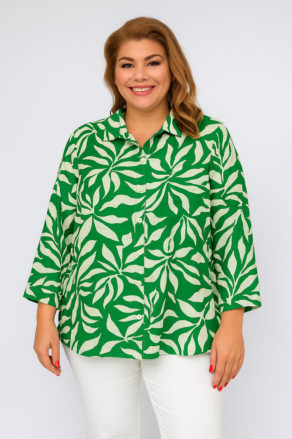 Mayorista World Fashion - Blusa Mujer Talla Grande Mangas 3/4 – Elegante y Cómoda