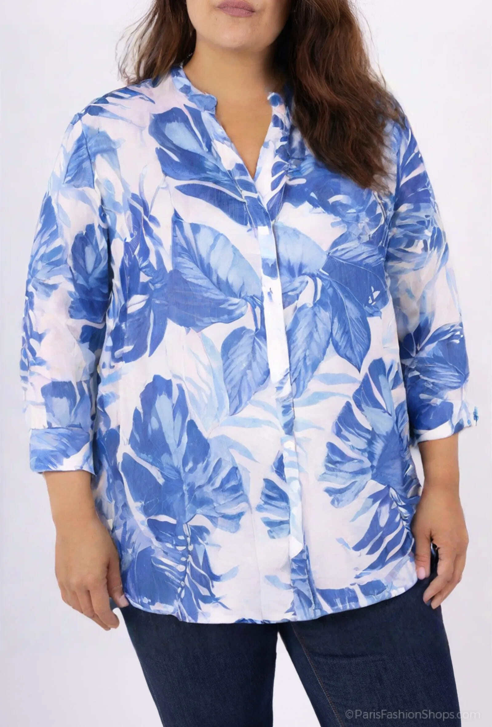 Mayorista World Fashion - Blusa de Rayón para Mujer de Talla Grande con Mangas 3/4 - Elegante y Cómoda