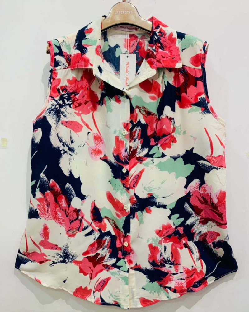 Grossiste World Fashion - Chemise fluide & casual GT sans manches - Imprimé