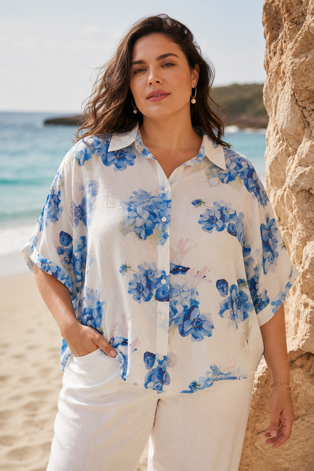 Mayorista World Fashion - Camisa de Rayón de Manga Corta Talla Grande – Elegante y Cómoda