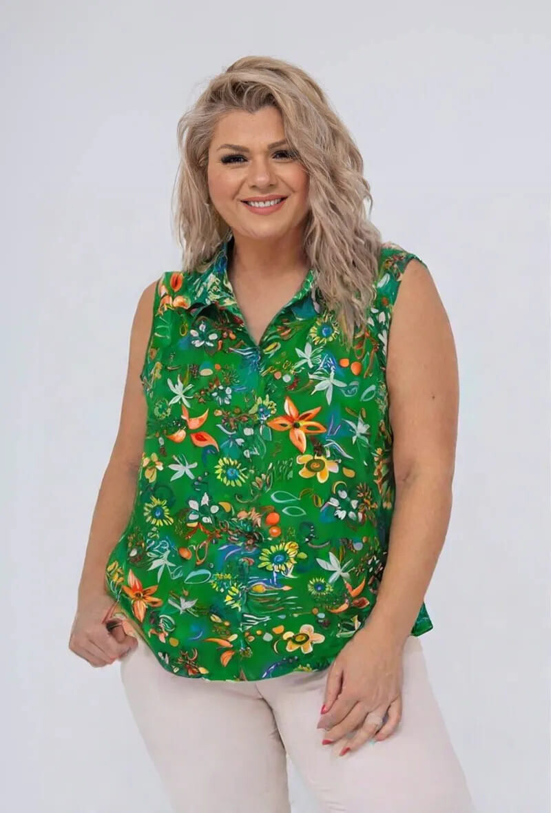 Grossiste World Fashion - Chemise Femme Grande Taille Sans Manches – Élégante et Confortable