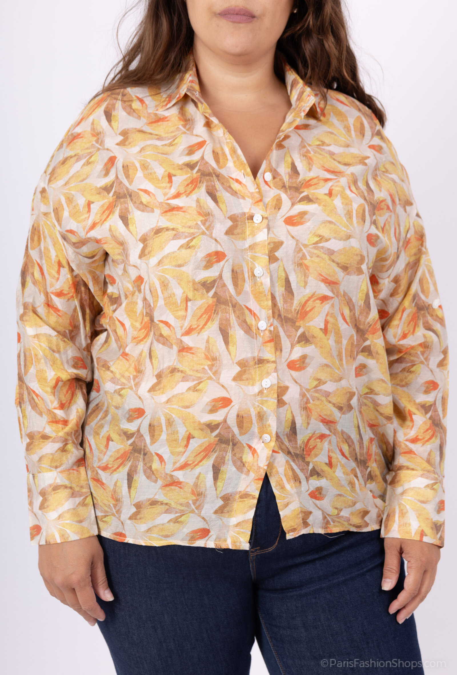 Wholesaler World Fashion - Rayon Shirt Women Plus Size Long Sleeve - Elegant and Comfortable