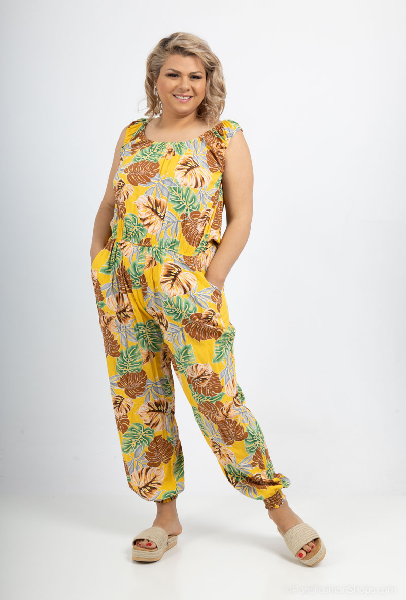 Wholesaler World Fashion - GT sleeveless jumpsuit - Tropical print