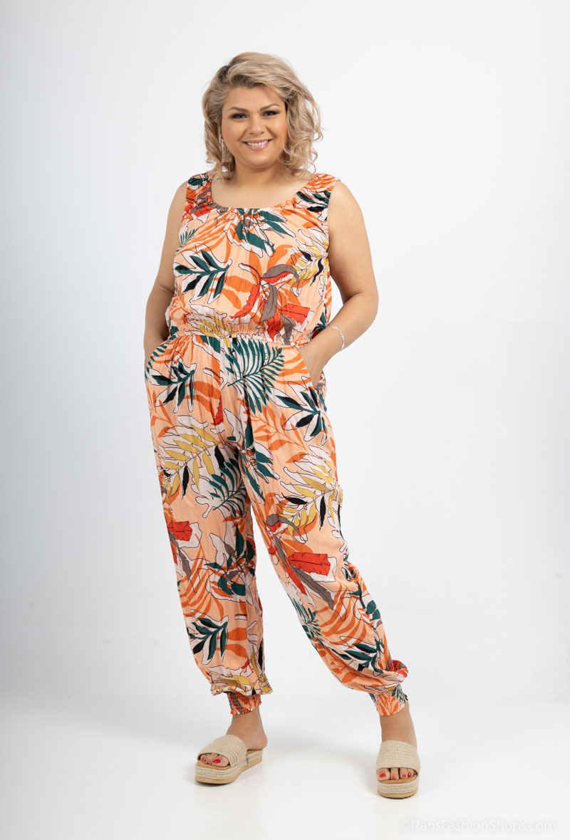 Grossiste World Fashion - Combinaison pantalon GT sans manches - Imprimé tropical
