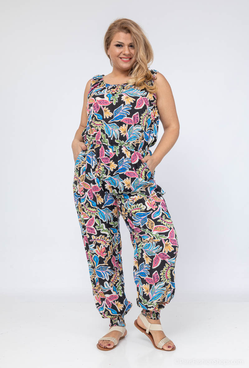 Wholesaler World Fashion - GT sleeveless jumpsuit - Tropical print