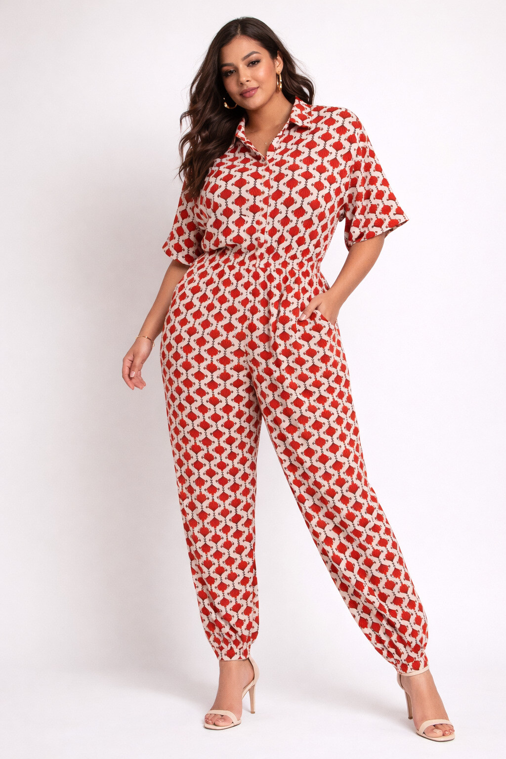 Großhändler World Fashion - Große Größen Overall mit kurzen Ärmeln - Bedruckt