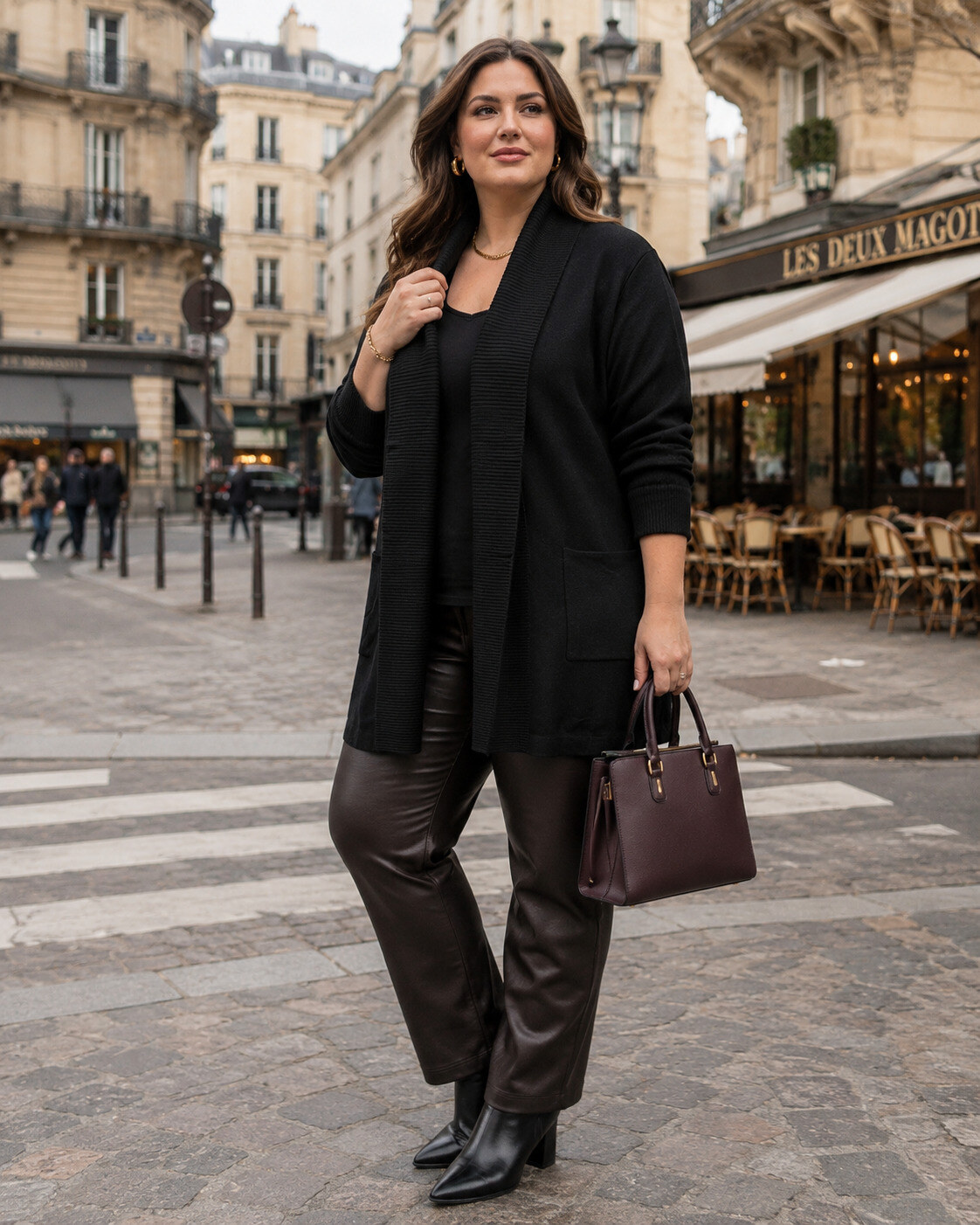 Grossista World Fashion - Cardigan in Cashmere Taglia Grande con Collo a Scialle