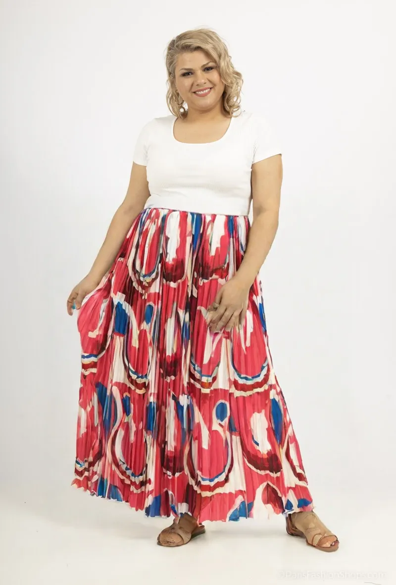 Mayorista World Fashion - Falda de mujeres plisadas grandes: elegante y cómoda