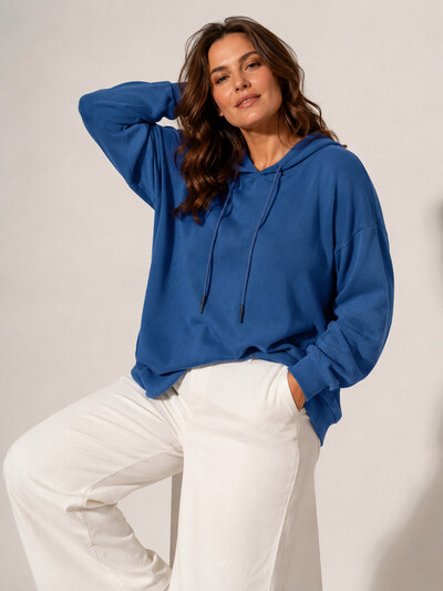 Grossista World Fashion - Felpa con cappuccio in cotone taglia grande Grossista World Fashion - Felpa con cappuccio in cotone taglia grande