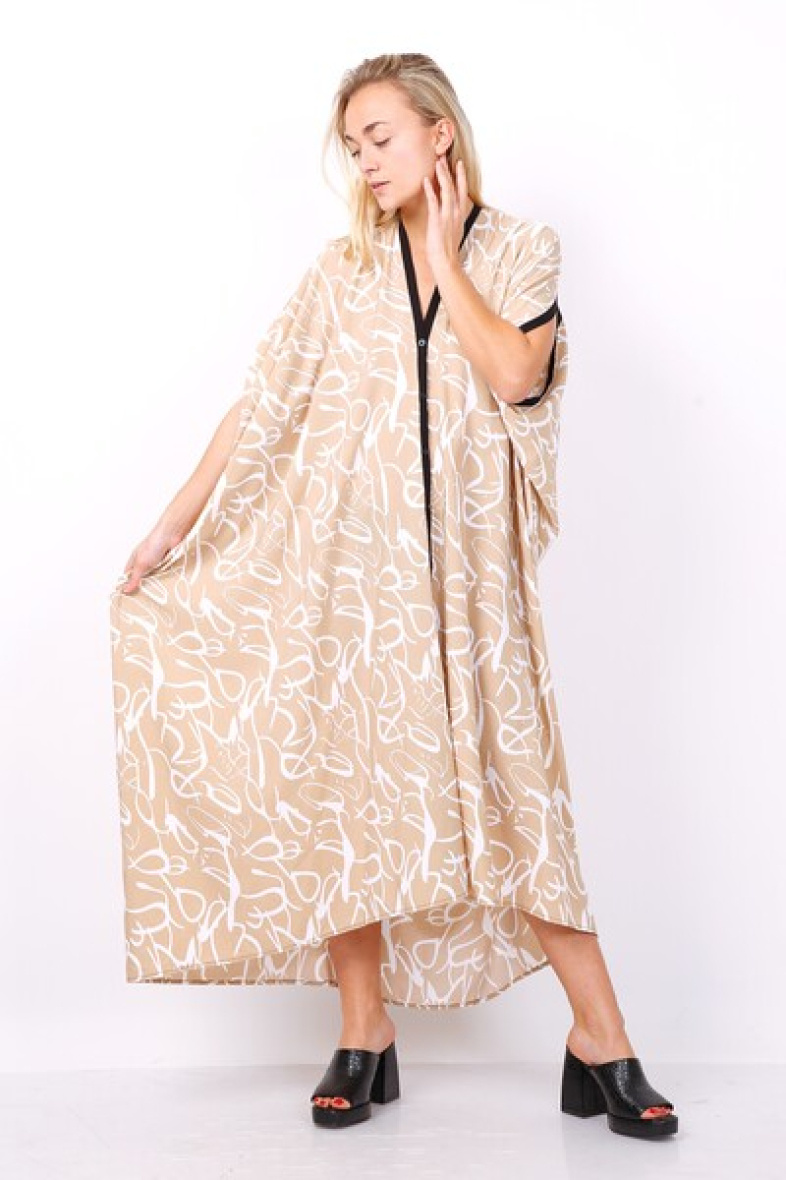 Wholesaler World Fashion - GT kimono dress with small sleeves - Printed