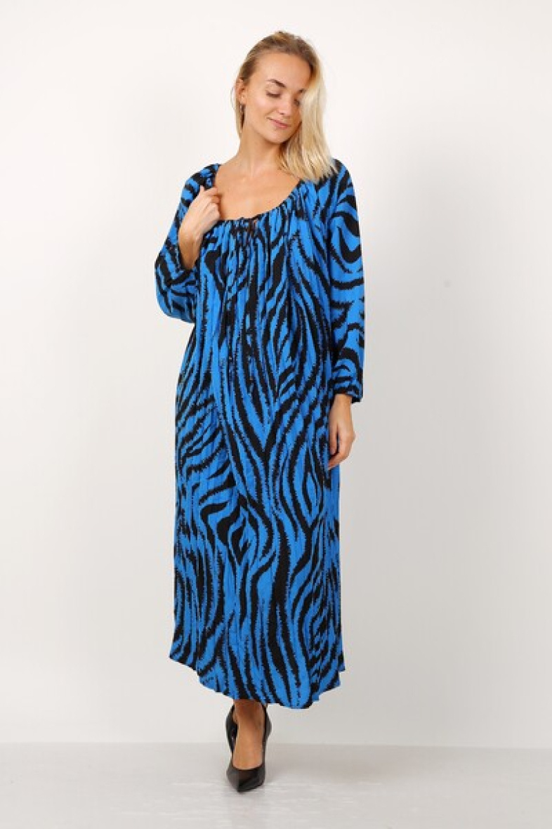 Wholesaler World Fashion - GT long sleeve long dress - Zebra print