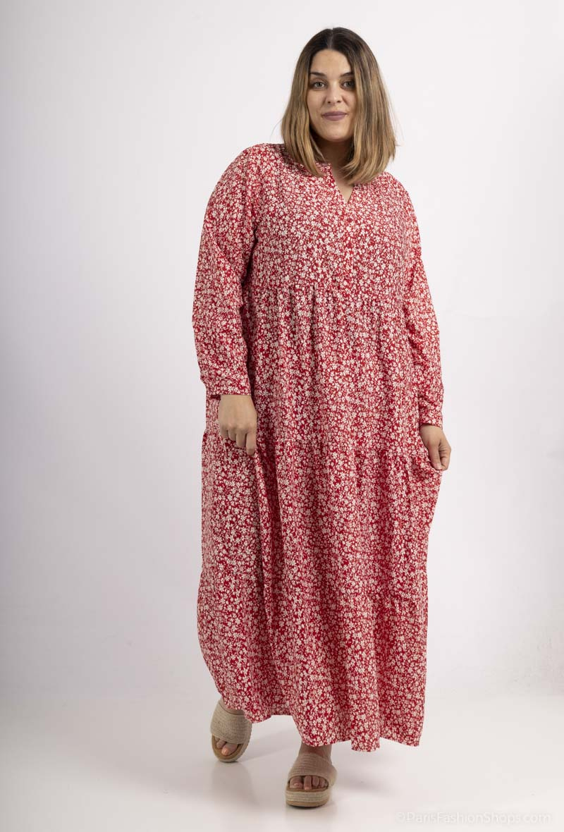 Wholesaler World Fashion - GT long sleeve long dress - Small flower print