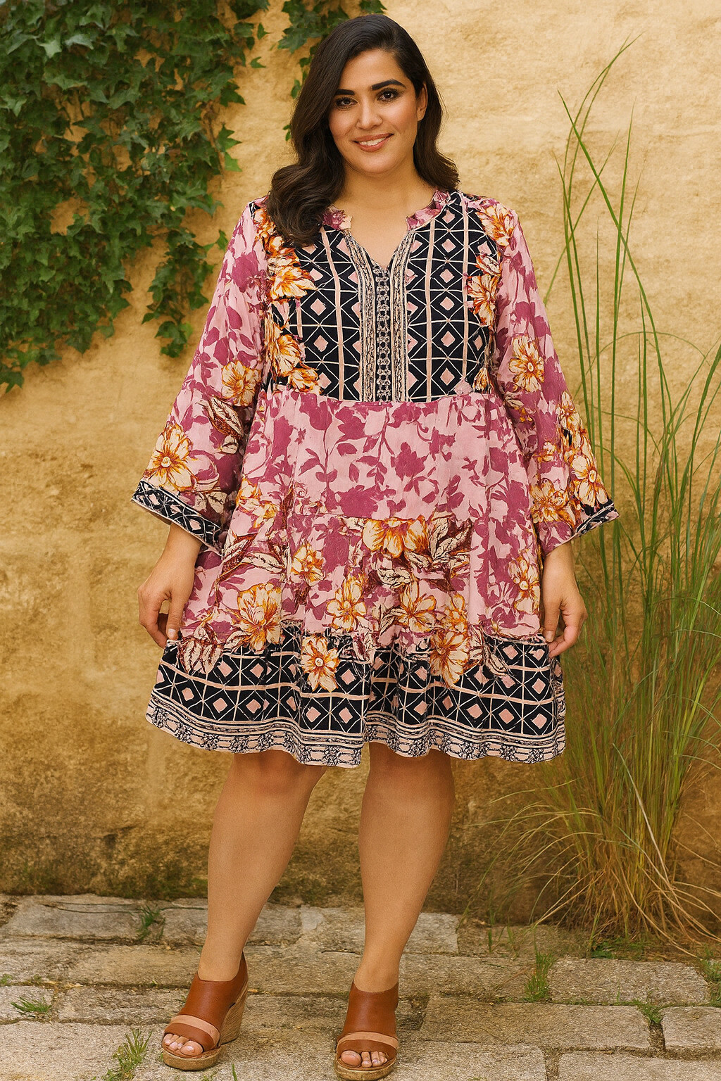 Mayorista World Fashion - Vestido de mujer de manga 3/4 - elegante y cómodo