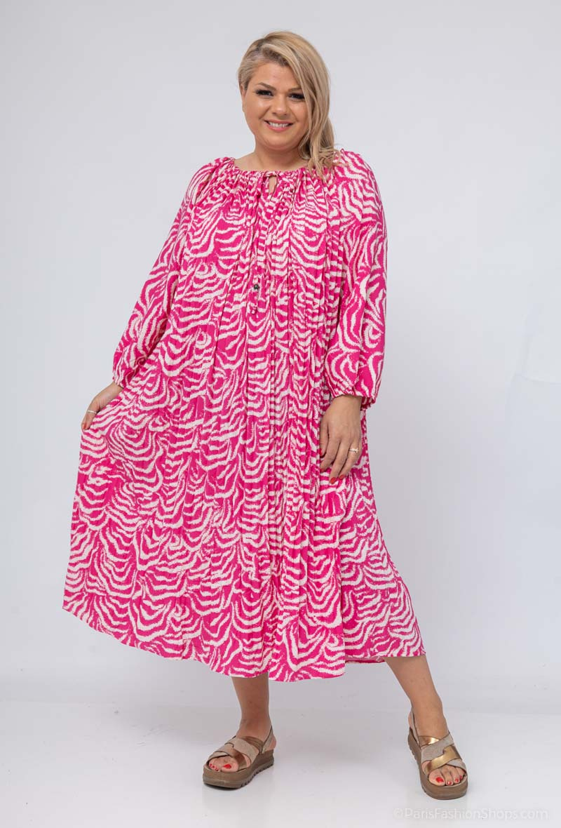 Mayorista World Fashion - Vestido largo GT manga larga - Estampado