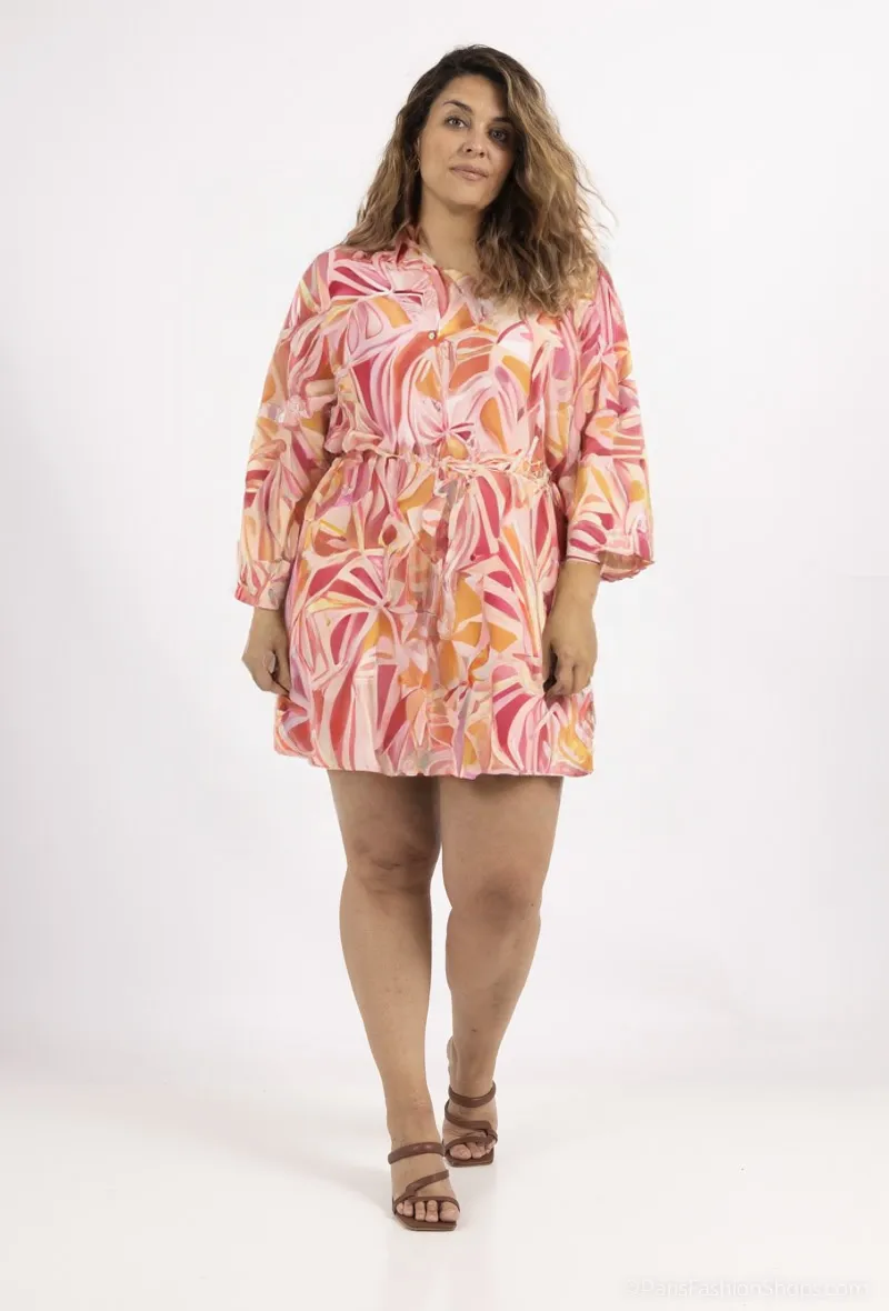 Mayorista World Fashion - Vestido de camisa de manga 3/4 - elegante y cómodo