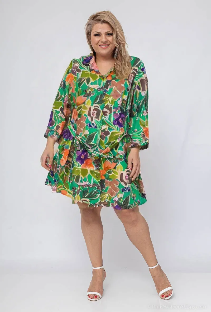 Mayorista World Fashion - Vestido de camisa de manga 3/4 - elegante y cómodo